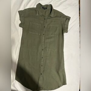 Valvet heart army color dress with pockets size Medium